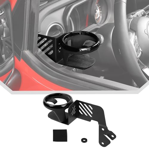 JeCar Front Door Cup Holder Fit for 2018-2024 2025 Up Jeep Wrangler JL JLU Gladiator JT (Driver Side)