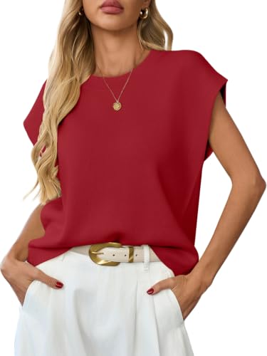 Image of GREAIDEA Womens Sweater Vest Cap Sleeve Business Casual Tops Work Shirts