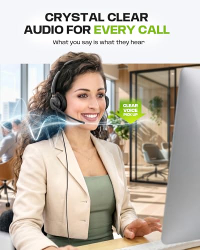 Acer USB Headset with Microphone for PC, Clear Sound Quality for Call ＆ Meetings, Wired Computer Headset for Work, Dual Ear Headset for Office, Laptop, Teams and Call Center Use - USB-A/C & 3.5mm - image 2