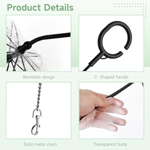 Dog umbrella umbrella for small dogs dog umbrella with chain leash puppy umbrella for rain snow day walking umbrella with c shape handle bendable bar angle adjustable   cucciolini doodles