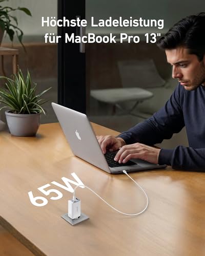 Anker Nano 65W USB C Ladegerät, 3-Port PPS Schnellladegerät, iPad Ladegerät – Ansicht 2