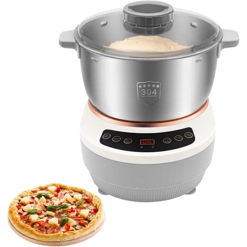 EXSHUING Amasadora De Acero Inoxidable Con Temporizador, Amasadora Automática Con Fermentación, Capacidad De 5 L/5.3 Qt Y 7 L/7.4 Qt, Temperatura Constante De 25-38 °C, Ideal Para Hornear(5L)