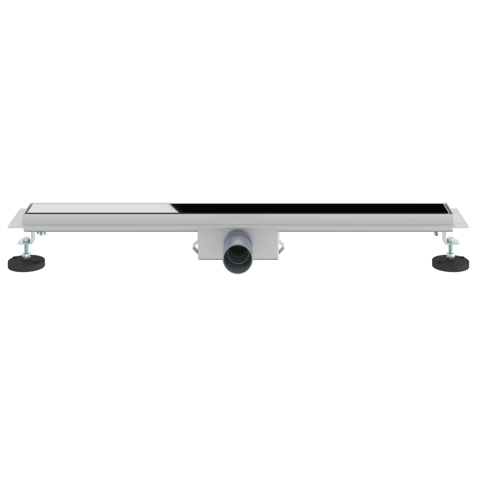 Desagüe de ducha de 70 cm con cubierta de cristal negro, canaleta de ducha de acero inoxidable 304 para duchas con diseño moderno