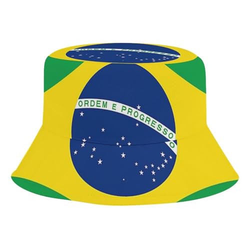 Brazilian FlagChildren's Bucket Hat for Boys and Girls, Breathable Summer Beach Hat