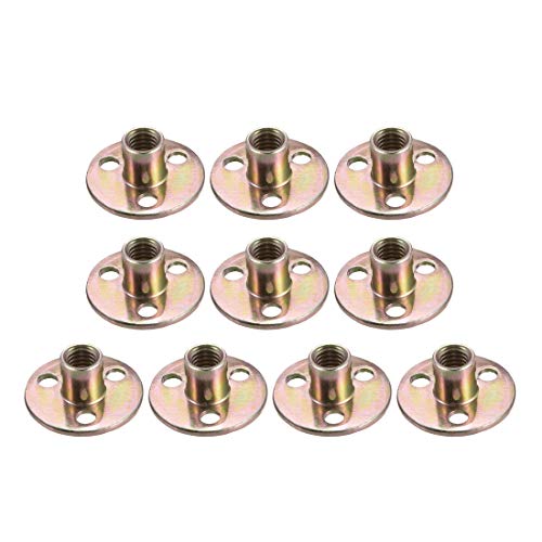 Écrou en acier carbone T-nut à base ronde uxcell BRAD filetage 3/8"-16 pour insert meuble