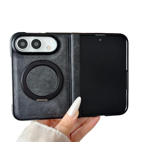 TRIPLE RIVER�E�݊��i iPhone Duo�Ή� �P�[�X �J�o�[ �܂肽���݌^ PU���U�[ Qi�[�d ���C�����X�[�d �Ή� �ی�P�[�X �V���v�� �������(�u���b�N) [���s�A���i]