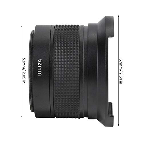 Obiettivo fisheye grandangolare universale da 52 mm 0,35X, con custodia per obiettivo, custodia reflex digitale, fotocamera reflex digitale Fisheye Len, per per/per/per