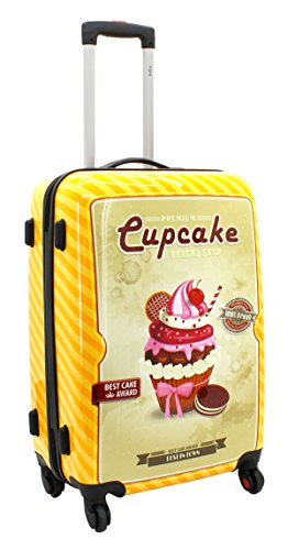 Preisvergleich Produktbild Reisekoffer Bowatex Hartschale Trolley Cupcake Kuchen 4 Rollen 64cm L Mittel
