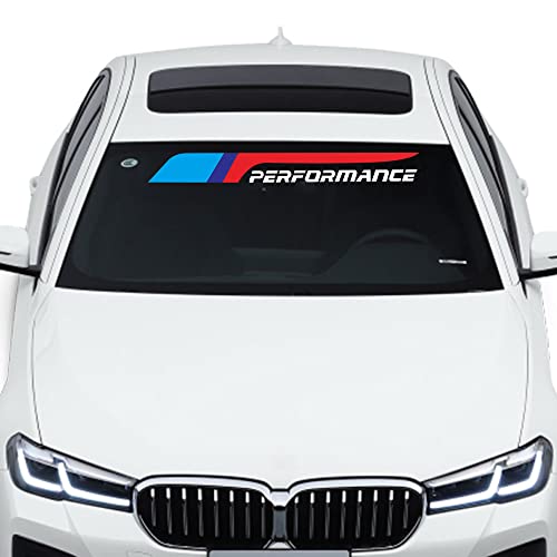 Image of 2pcs Performance Front Rear Windshield Window Banner Vinyl Decal Stickers for BMW F10 F30 E90 E60 E39 E36 E30 X1 X3 X5 X6 Z4 M3 M4 M5 (White)