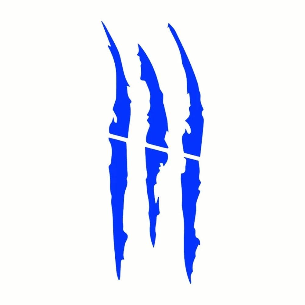 Car Stickers Monster Scratch Claw Marks Carbon Fiber Auto Creative Vinyl Decal(Blue)