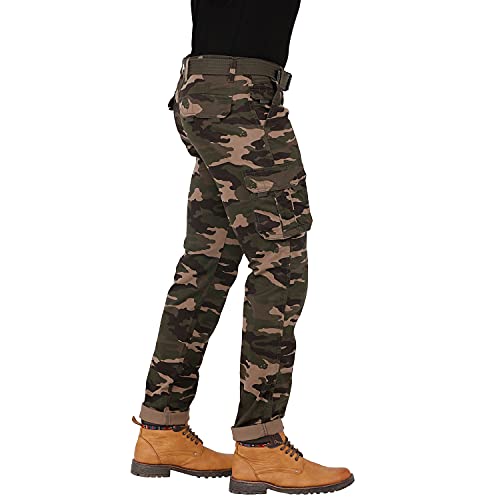 Image of BEEVEE Mens Camouflage Fixed Waist Cargo with Belt