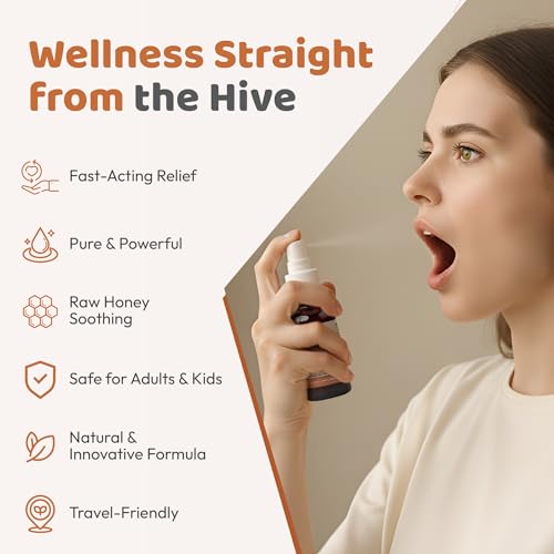 Bee and You Propolis Ginger Raw Honey Soothing Throat Spray, Ultra Pure, Immune Support Supplement, Oral Health, Antioxidants, Keto, Paleo, Gluten-Free, 1 Fl Oz - Thumbnail 6