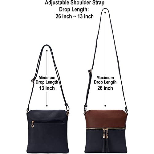 Image of Solene Womens Lightweight Medium Crossbody Purse with Tassel, Perfect Size Crossbody Bags for Daily Use, travel
