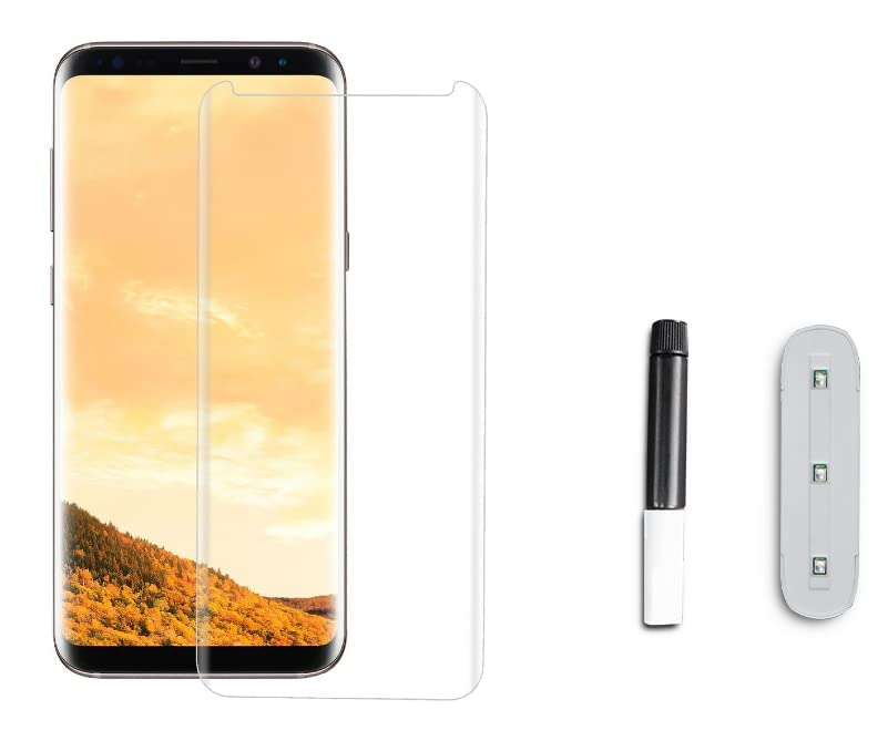 Image of OCTRIX Tempered Glass Design for Samsung S8 / S9 Advanced Border Less Full Edge to Edge 3D Curved UV Screen Protector and Easy Installation Kit (Pack of 1)- By Blackwik