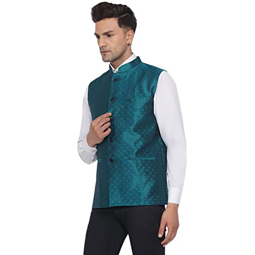 Image of Veera Paridhaan Men's Jacquard Printed Nehru Jacket