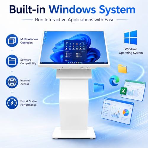 Image of 43 inch Touch Screen Kiosk, Windows11 System(8+128g), K-Style Stand Inquiry Machine, Human-Machine Interaction Smoothly for Mall Navigation /Self-Ordering /Advertising /Retail Store