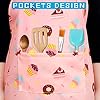DEABOLAR Kids Aprons for Girls Toddler Donut Aprons with Pockets for Kids Cooking Baking Painting Crafting Art Gardening Adjustable, Machine Washable #4