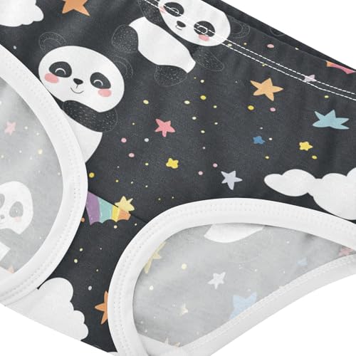 Wusikd Cute Pandas Rainbow Girls' Underwear Cotton Starry Night Sky Girls Briefs Soft Toddler Underwear 2T4