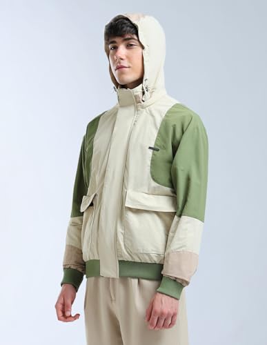 Image of Flying Machine Oversize Fit Colour Blocked Casual Jacket