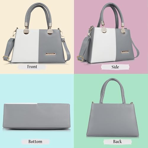 Image of Gold Rose Women's Elegant Color Block Handbag - Stylish Top Handle Purse for Office, Party & Daily Use | Premium Structured Ladies Hand Bag