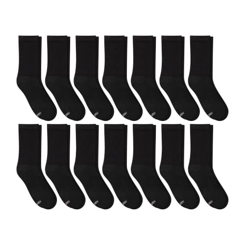 Hanes Womens Value Pack, Crew Soft Moisture-wicking Socks, Available In 10 And 14-packs, Black - 14 Pack, 8-12 US - image 2