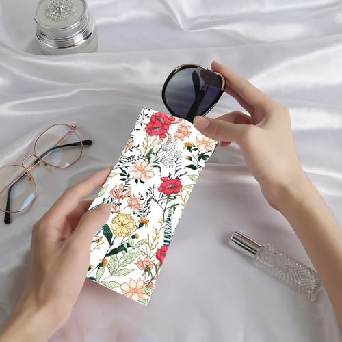 Image of Anikathy 2Pcs Sunglass Eyeglass Glasses Case Soft PU Leather with Cleaning Cloth Portable Glasses Pouch Bag for Men Women