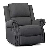 Delta Children Dylan Nursery Recliner Glider Swivel Chair, Charcoal