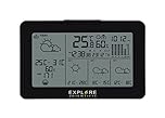 Explore Scientific WSH4103 Stazione meteorologica smart Wifi, sincronizzazione automatica dell'ora, piattaforma Tuya, temperatura, umidità e previsioni del tempo consultabili anche da App, nero