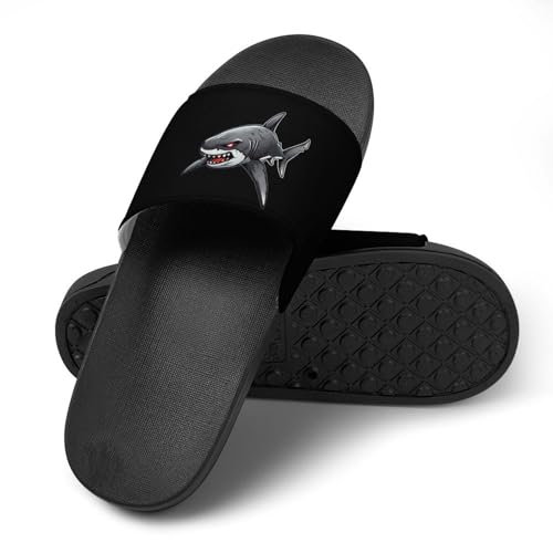 Fierce Shark Non Slip Slides Sandals for Women Men Quick Drying Shower Shoes for Bathroom Pool Beach4