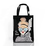 KTTGYRE Rucksack Damen PVC Wiederverwendbarer Einkaufstasche Frauenbeutel Öko -Freundlicher Blumenkäufer Beutel wasserdichte Handtasche Lunchtasche Umhängetasche-M