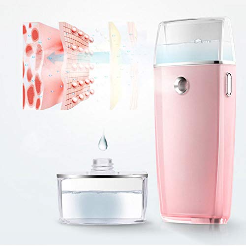 Preisvergleich Produktbild LTLGHY Gesichtsdampfer Gesichtssauna, Nano Ionic Gesichtsdampfer Warmer Nebel Gesicht Dampf Gesicht Handlicher Sauna SPA Gesichts-Befeuchter Sprühgerät,Rosa