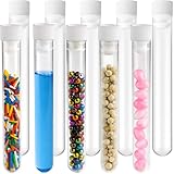 Berenti 10 PCS Plastic Test Tubes with Caps (10 ml) - Clear Test Tubes with (4.3'L x 0.5'W ) for Scientific...