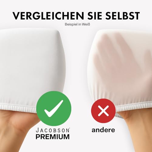 Jacobson Premium Spannbettlaken 200 g/m² Jersey Baumwolle mit Elasthan (120x200-130x200 cm, Anthrazit) – Ansicht 5