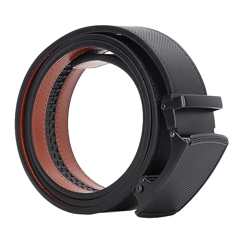 Men Leather Belt Comfortable Lightweight Soft Male Belt with Automatic Buckle for Business Meeting Daily Wear Cowhide 12 x 12 x 3cm 238g4