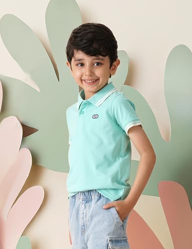 Image of Amazon Brand - Symbol Boys Cotton Rich Solid Polo Tshirt | Collar Tshirts | Half Sleeves | Plain-Regular Fit