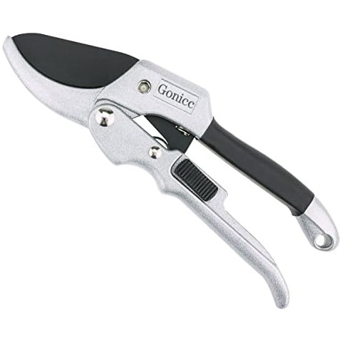 gonicc 8" Professional Secateurs SK-5 Steel Blade Sharp Anvil Pruning Shears (GPPS-1001),Less Effort. Pruning Scissors, Bonsai Cutters Cover