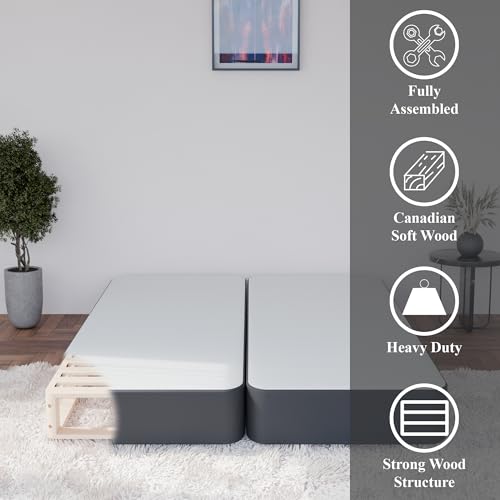 Greaton 680VG-5/0-3LPS Wood Split Low Profile Traditional Fully Assembled Foundation Comfort Sturdy Wooden Frame-Durable Bedding Mattress Box Springs thumb #4