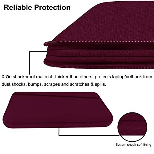 Image of Laptop Sleeve 15.6 inch, Durable Computer Carrying Bag Protective Case Briefcase Handbag with Front Pocket, Slim Laptop Cover for 15.6 Inch HP, Dell, Lenovo, Asus, Notebook, Wine Red