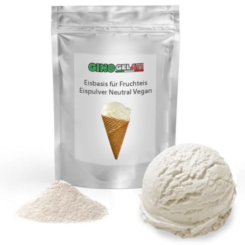 Gino Gelati Eisbasis Veganes Eis Pulver 10 Kg Zucker-, laktosefrei, verschiedene Größen und Geschmäcker, schnell und einfach zubereitet, Herstellung mit oder ohne Eismaschine, Made in Germany
