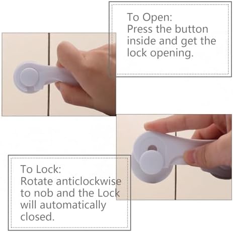 6 Pack Child Proof Cabinet Locks, Baby Proofing for Doors, Drawers, Pantry and Wardrobe, No-Drill, 3M Adhesive, Child Safety Locks for Kitchen, Bathroom and Closet (white-6pcs) — view 2