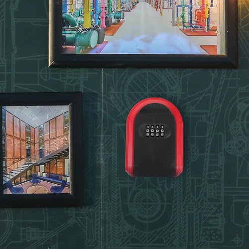 Caja de seguridad para llaves pequeña exterior resistente con código rojo 7
