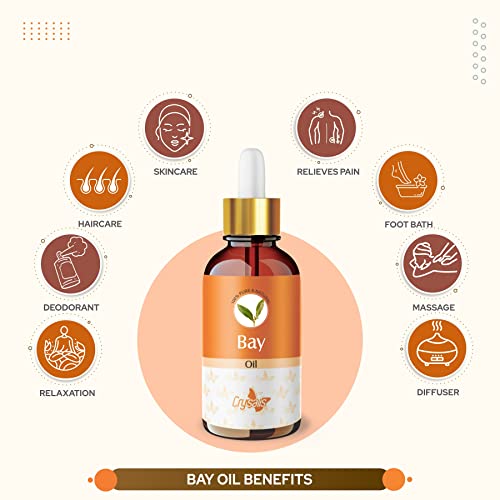 Image of Crysalis Bay (Laurus Nobilis) Oil|100% Pure & Natural Undiluted Essential Oil Organic Standard For Skin & Hair Care|Therapeutic Grade Oil,Controls Dandruff & Even Tones Skin - 100ML With Dropper