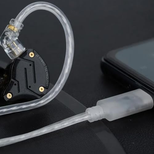 Image of KZ Type-C Upgrade Cable for IEM, In Ear Monitor, 4 Core Oxygen Free Silver-Plated Cable with Built-In DAC Chip in Type-C Nickle Plated Plug & 0.75 2Pin Connector