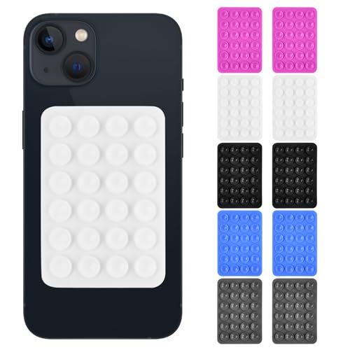 Dokeno 10 PCS Silicona Soporte para Teléfono con Ventosa, Doble Silicona Cara Ventosa Multipropósito Antideslizante Autoadhesivo Soporte para Teléfono para Baño Maquillaje Coche Selfie (5 Colores)