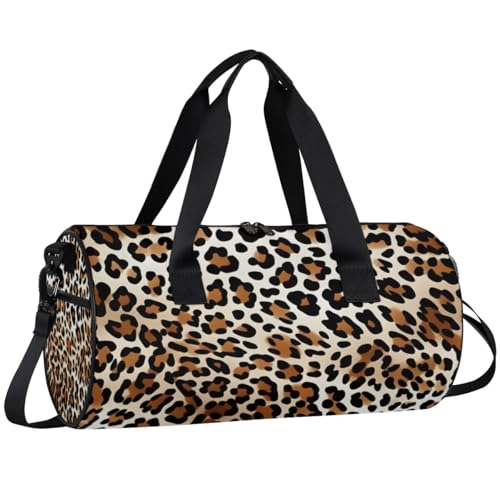 Lightweight Travel Duffle Bag Classic Leopard Gym Bag for Women Men Stylish Small Duffle Bag for Fitness Yoga Travel Overnight Sport