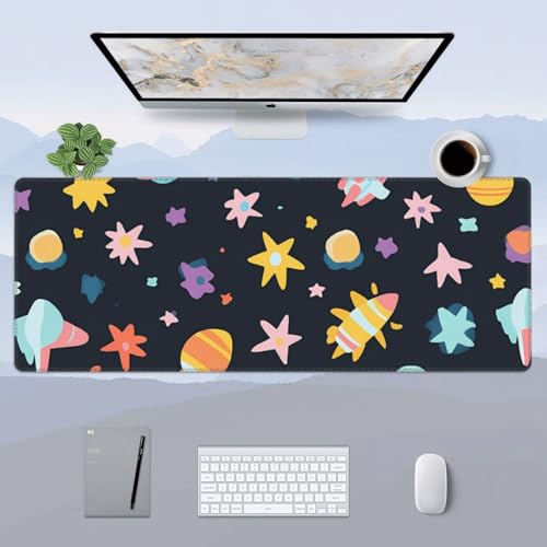 Grand tapis de souris Space Element 80x30 cm antidérapant pour clavier d'ordinateur - 3