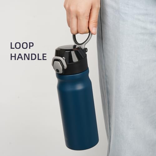 Image of Konokyo 18 oz Insulated Stainless Steel Sports Water Bottle with Straw Lid