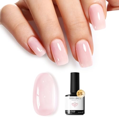 modelones Pink Gel Nail Polish Jelly Nude Pink Gel Polish