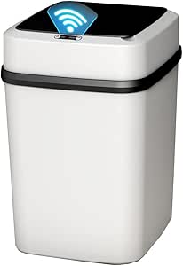 Amazon.co.jp: Automatic Trash Can Square Bedroom Trash Can with Lid ...