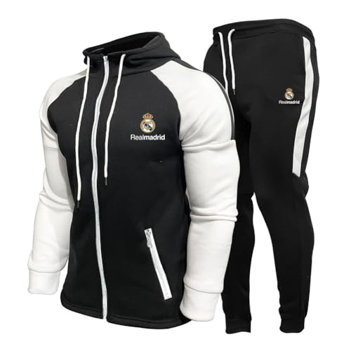 MAUXpIAO Hombres/mujeres Rěǎī-Mǎdrid algodón sudadera con capucha pantalones traje ropa deportiva clásica ropa casual para correr chándal/D/M